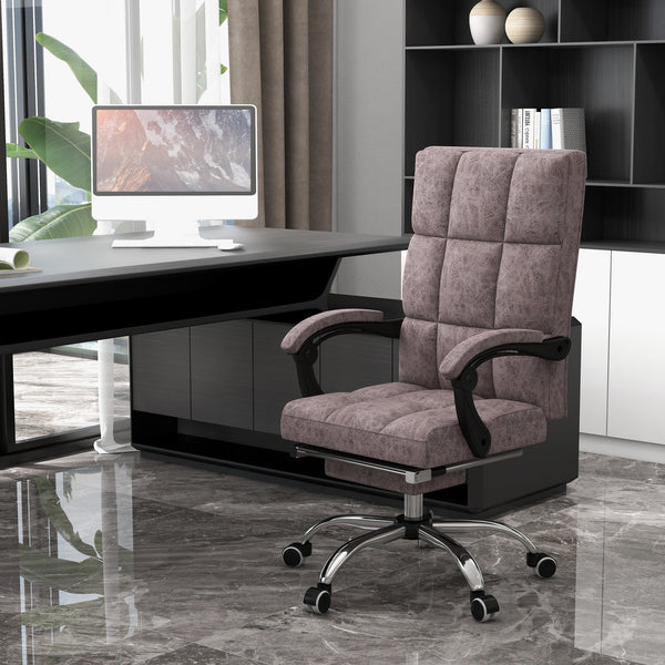 Executive Vibration Massage Office Chair - Microfiber Computer Seat with Reclining Back and Armrests, Charcoal Grey - Ideal for Professional Relaxation and Comfort at Work