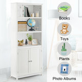 Tall Wooden Bookcase - 3-Tier White Storage Cabinet - Ideal for Organizing Books and Display Décor