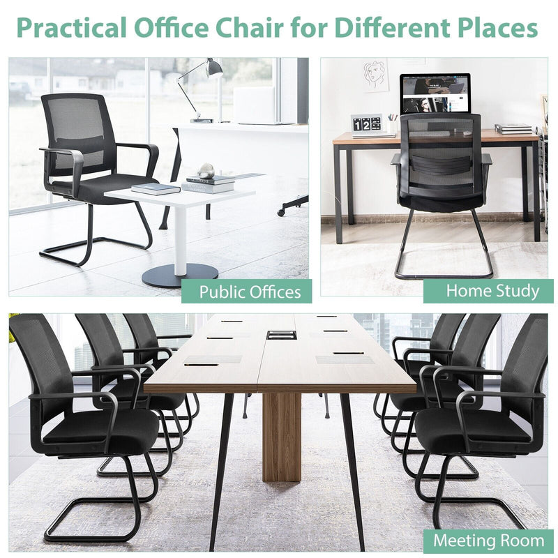 Ergonomic Adjustable Mesh Chair - Mid-Back Office Furniture with Lumbar Support, Black - Ideal for Office & Home Use Providing Comfort and Posture Correction