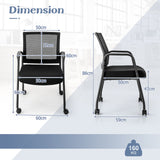 2 Pieces Office Guest Chairs on Wheels-