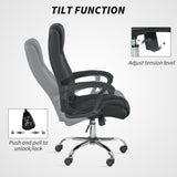 Vinsetto Linen-Look Swivel Office Chair - Black