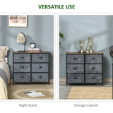 6-Drawer Fabric Dresser - Bedroom Storage Organizer with Sturdy Steel Frame and Handles - Ideal for Night Stand and Clothing Organization in Grey & Black