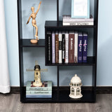 Freestanding 8-Tier Bookcase with Melamine Surface - Modern Black Home Display Storage Unit with Anti-Tipping Foot Pads - Ideal for Organized Book Lovers and Display Enthusiasts