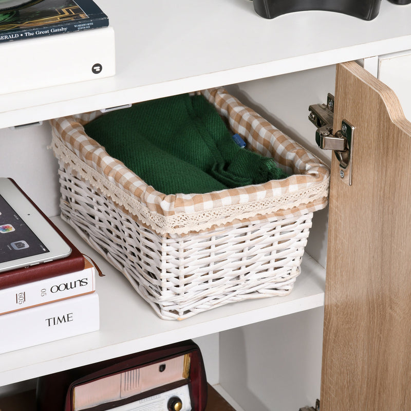 Floor Standing Sideboard Storage Cabinet with Drawer - Bedroom, Living Room, Home Office Organizer in Natural Finish - Space-Saving Storage Solution