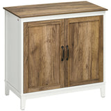 Farmhouse-Style Sideboard - Double-Door Storage Cupboard with Shelves in Dark Grey - Elegant Organization for Dining and Living Areas