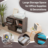 Three-Drawer Construct - Mobile File Cabinet with Open Shelves - Ideal Storage Solution for Offices and Homes