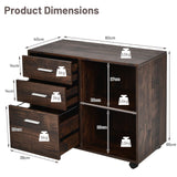 Three-Drawer Construct - Mobile File Cabinet with Open Shelves - Ideal Storage Solution for Offices and Homes