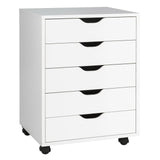 Mobile 5-Drawer Chest - Compact Storage Solution for Home and Office in Sleek Black - Ideal for Organizing Documents and Essentials