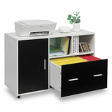 Rolling File Storage and Printer Stand - Equipped with 5 Casters - Ideal Solution for Mobile Office Needs
