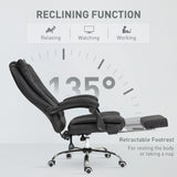 Ergonomic Microfiber Home Office Chair with Reclining Backrest - Armrests and Swivel Casters - Comfortable Desk Chair with Footrest for Long Working Hours