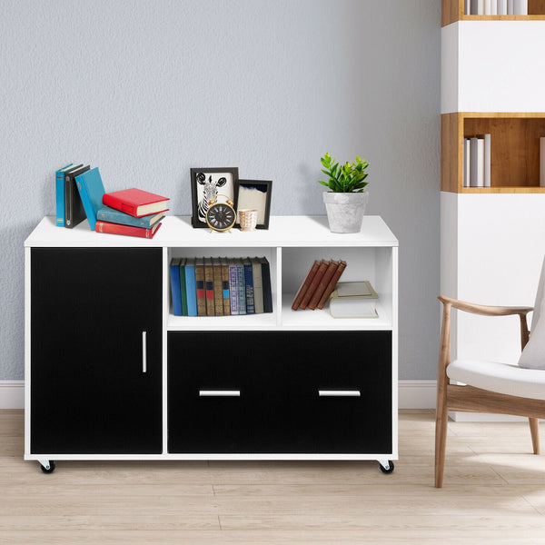 Rolling File Storage and Printer Stand - Equipped with 5 Casters - Ideal Solution for Mobile Office Needs