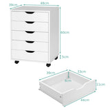 Mobile 5-Drawer Chest - Compact Storage Solution for Home and Office in Sleek Black - Ideal for Organizing Documents and Essentials