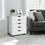 Mobile 5-Drawer Chest - Compact Storage Solution for Home and Office in Sleek Black - Ideal for Organizing Documents and Essentials