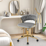 360° Swivel Home Office Desk Chair Set of 2 with Hand-woven Back-