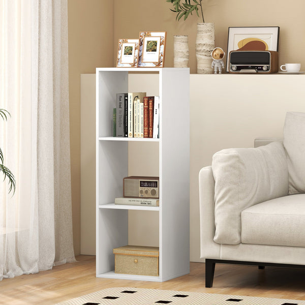 3-Cube Bookshelf Vertical Bookcase Open Storage Organizer-