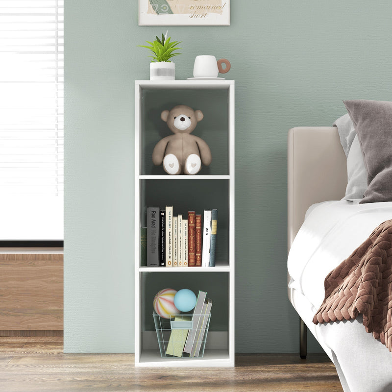 3-Cube Bookshelf Vertical Bookcase Open Storage Organizer-