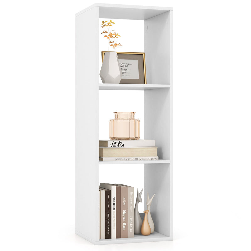 3-Cube Bookshelf Vertical Bookcase Open Storage Organizer-