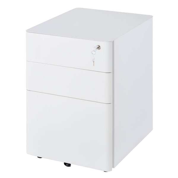 3-Drawer Steel File Cabinet with Lock - Mobile Vertical Filing Storage, Fully Assembled - Secure Organizer for Home Office or Business Documents