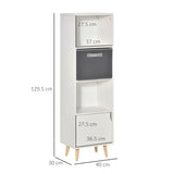 White Wooden Bookcase with Doors - 3-Tier Display Cabinet for Books and Decor - Ideal for Home Office, Living Room, Bedroom, and Study Organization