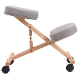 Wooden Orthopaedic Kneeling Stool with Ergonomic Posture Frame in Beige - Ideal for Improving Posture and Easing Back Pain