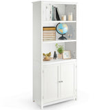 Tall Wooden Bookcase - 3-Tier White Storage Cabinet - Ideal for Organizing Books and Display Décor