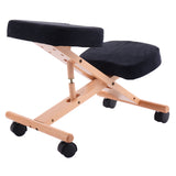Wooden Orthopaedic Kneeling Stool with Ergonomic Posture Frame in Beige - Ideal for Improving Posture and Easing Back Pain