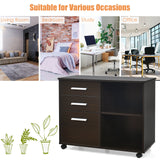 3-Drawer File Cabinet - Hanging Bars for Letter Sized Documents, in Black - Ideal for Organizing Office Paperwork