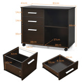 3-Drawer File Cabinet - Hanging Bars for Letter Sized Documents, in Black - Ideal for Organizing Office Paperwork