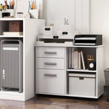 3-Drawer File Cabinet - Hanging Bars for Letter Sized Documents, in Black - Ideal for Organizing Office Paperwork