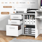 3-Drawer File Cabinet - Hanging Bars for Letter Sized Documents, in Black - Ideal for Organizing Office Paperwork