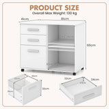 3-Drawer File Cabinet - Hanging Bars for Letter Sized Documents, in Black - Ideal for Organizing Office Paperwork
