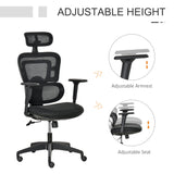 Ergonomic High-Back Mesh Office Chair - Swivel Desk Chair with Adjustable Height, Headrest, and Lumbar Support - Comfortable Padded Seating for Home Office Use