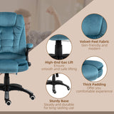 Heated Massage Recliner Chair with Velvet Fabric - 6-Point Vibrating Office Chair, 360° Swivel Base, Plush Comfort - Ideal for Soothing Relaxation & Stress Relief in Workplace or Home