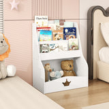 4-Tier Wooden Kids Bookshelf Bookcase Toy Storage Organizer-Pink
