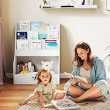 4-Tier Wooden Kids Bookshelf Bookcase Toy Storage Organizer-Pink
