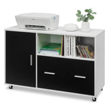 Rolling File Storage and Printer Stand - Equipped with 5 Casters - Ideal Solution for Mobile Office Needs