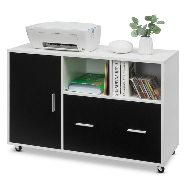 Rolling File Storage and Printer Stand - Equipped with 5 Casters - Ideal Solution for Mobile Office Needs