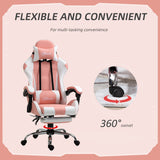 High-Back Racing Gamer Chair with Lumbar Support and Head Pillow - Swivel Wheels, Reclining Desk Seat for Gaming & Office Comfort - Ideal for Home Office Setup and Gamers