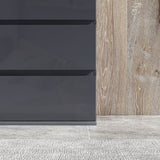High Gloss 4-Drawer Dresser - Contemporary Bedroom Storage Cabinets - Sleek Organization Solution for Modern Homes