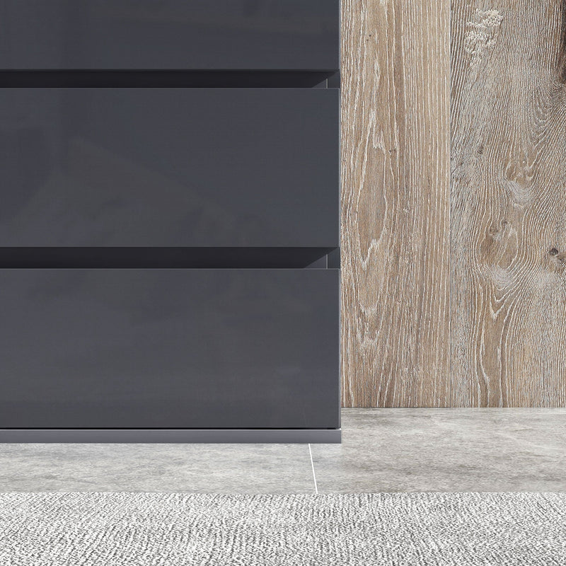 High Gloss 4-Drawer Dresser - Contemporary Bedroom Storage Cabinets - Sleek Organization Solution for Modern Homes