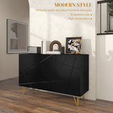 Modern Luxe High Gloss Sideboard - Stylish Storage Cabinet with Sleek Hairpin Legs in White - Elegant Organizational Solution for Contemporary Homes