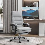 Ergonomic Recliner Office Chair with Heat & Massage Functions - Microfiber Swivel Chair with Armrest, Adjustable Footrest & Enhanced Double-Tier Cushioning - Ideal for Stress Relief & Relaxation at Work