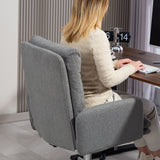 HOMCOM 91-99cm Sherpa Fleece Office Chair - Grey