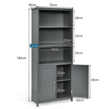 Tall Wooden Bookcase - 3-Tier White Storage Cabinet - Ideal for Organizing Books and Display Décor