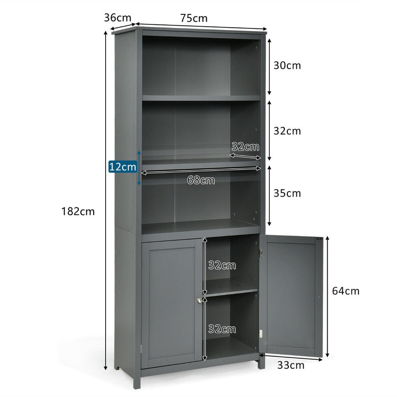 Tall Wooden Bookcase - 3-Tier White Storage Cabinet - Ideal for Organizing Books and Display Décor