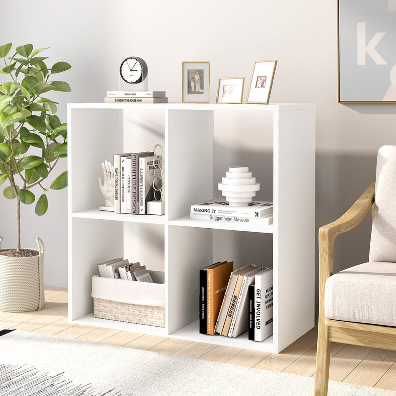 4-Cube Bookcase Home 2-tier Bookshelf with Anti-toppling Kit-