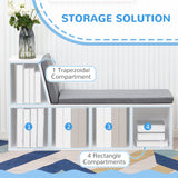 Cushioned Reading Nook Bookcase - Multipurpose Storage Shelf with Cozy Seat - Ideal for Study or Living Room Organization
