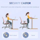 Vinsetto Office Chair, Breathable Mesh Swivel Desk Chair with Adjustable Height and  360° Swivel Security Wheels for Home Office, Study, Pink