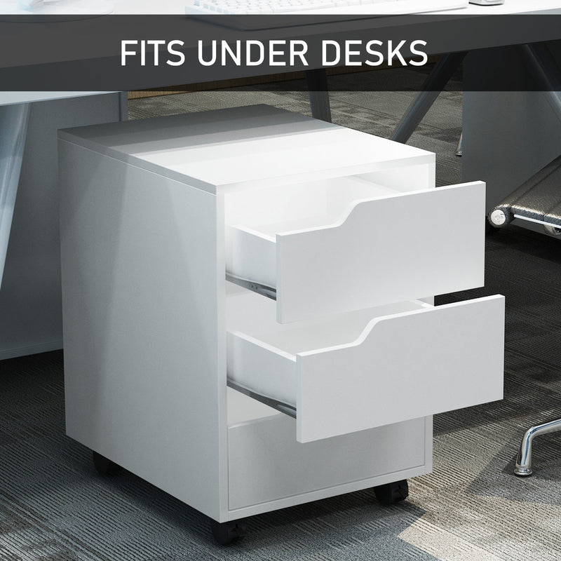 3-Drawer Mobile File Cabinet - Vertical Filing Storage on Wheels, Space-Saving Home Office Organizer - Ideal for Personal Documents & Office Supplies