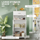Freestanding Nordic Cupboard - Elegant White Storage Cabinet with Drawers, Doors & Open Countertop - Ideal for Living & Dining Spaces, 130cm